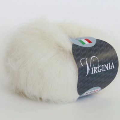 Пряжа SEAM VIRGINIA ( 02 молочный) Состав: 30% мохер 40% акрил 30% нейлон; 25г/225м